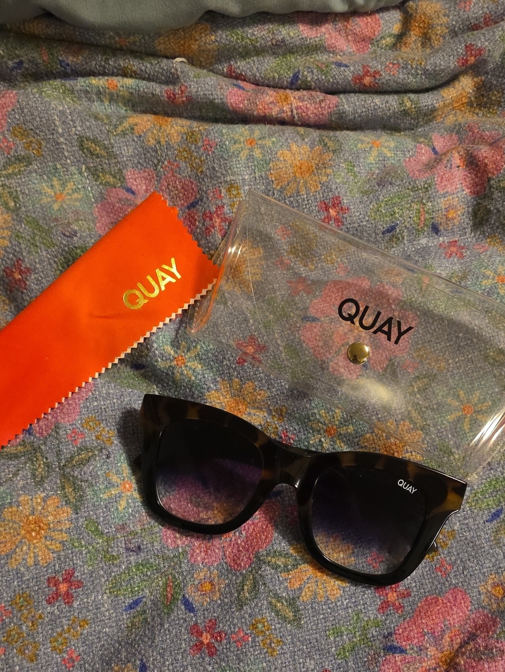 Quay Australia Black Gradient Cat Eye Sunglasses